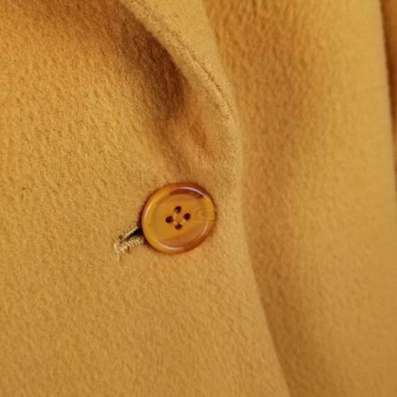 -Vintage 90s Express Gold Mustard Pea coat Jacket - Picture 5 of 8